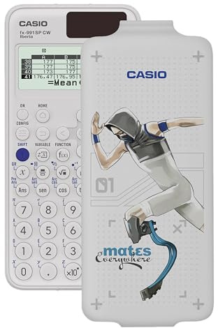 Casio FX-991SP CW - Calculadora Científica ilustrada con corredor, Recomendada para el Currículum Español y Portugués, 5 Idiomas, más de 560 Funciones, Solar, Color Blanco