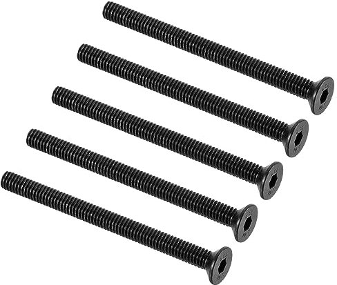 QUARKZMAN M4 x 50mm Hexagonal Zócalo Plano Cabeza Avellanado Tornillos x 20uds 10.9 Aleación Acero Hueca Cabeza Tornillos Pernos para Maquinaria y Muebles, [Negro]