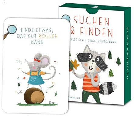 Rüsselfuchs Outdoor Schatzsuche für Kinder - Suchen & Finden - Achtsamkeit in der Natur - Finde Es Spiel - Entdeckerkarten - Spielzeug für Mädchen & Junge - Spiele ab 4, 5, 6, 7, 8 Jahre