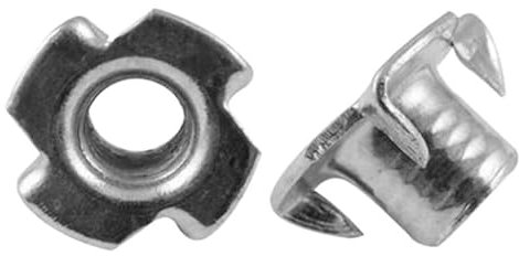 5/10/20/50 pièces M3 M4 M5 M6 M8 M10 dents captives en acier zingué écrous en T aveugle meubles écrou frapper dans le bois (Size : M4 50PCS)