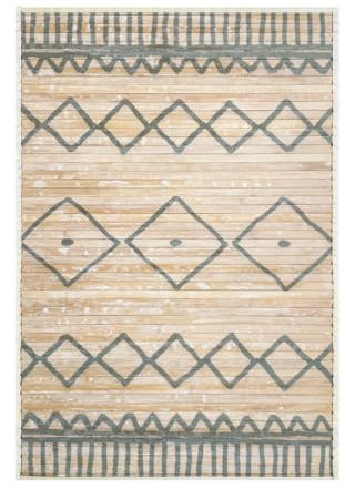 Acomoda Textil – Alfombra de Bambú Natural Ecológica para Interior y Exterior. Alfombra Resistente, Antideslizante y Cómoda para Dormitorio, Salón y Jardín. (Grecas, 60x90 cm)