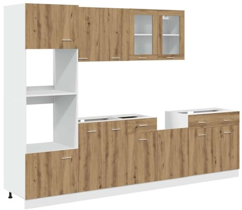 vidaXL Ensemble de 7 Meubles de Cuisine Lyon en chêne Artisanal