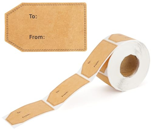 Kraft to and from Gift Tag Stickers,300pcs Gift Tag,Present Labels Stickers,All-Purpose Name Present Labels for Christmas Holiday Decoration