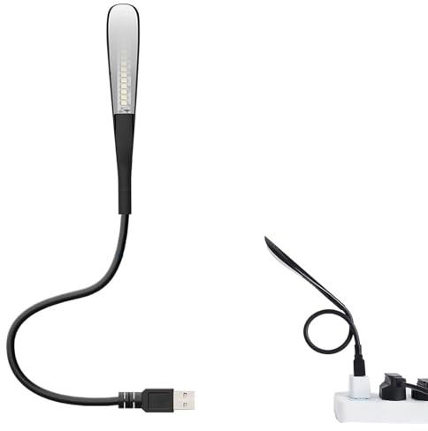 KARELLS Lampe USB,Lampe de Lecture,LED,Ordinateur Portable,avec 3 Niveaux de Luminosité et Interrupteur Tactile,Noir