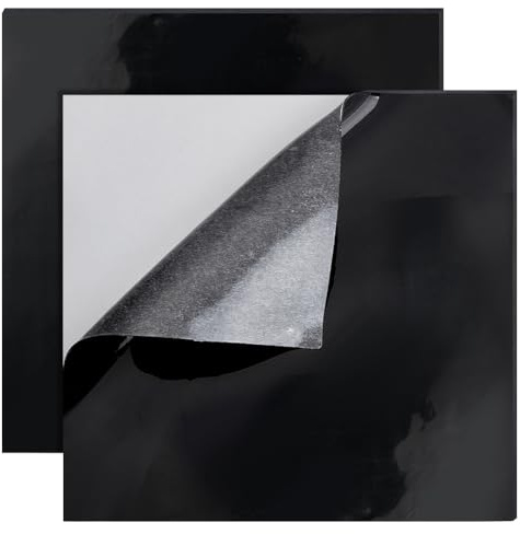 BENECREAT 2 lámina de Silicona Adhesiva de 25x25cm, Alfombrilla de Goma Negra Resistente A Altas Temperaturas para Juntas de Bricolaje, Almohadillas, Sellando, Almohadón, 1mm de Espesor