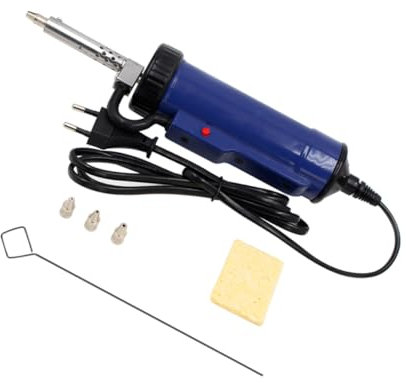 Tofficu Pompe à Dessouder Électrique Puissante avec Ventouse et Remplaçables pour Réparation Électronique Outil de Dessoudage Portable Prise Eu