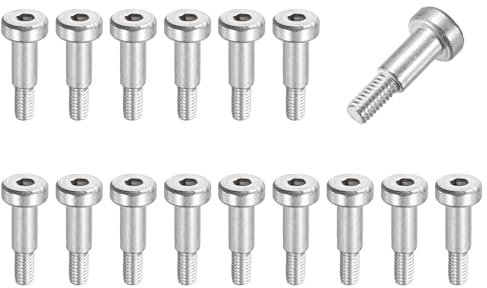 sourcing map 16 Pcs 304 Stainless Steel Shoulder Bolt 5mm Shoulder Dia 10mm Shoulder Length M4x0.7 Thread Hex Socket Shoulder Bolts for Hydraulic Injection Molding Machinery Industries