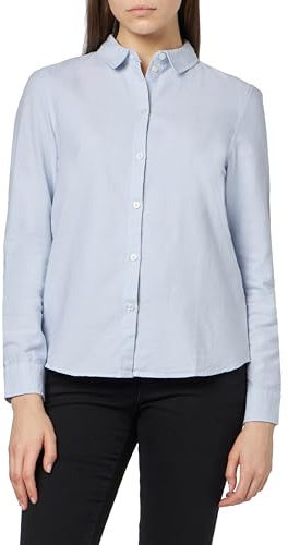 PIECES Pcirena LS Oxford Shirt Noos, Blusa Mujer, Azul (Kentucky Blue Kentucky Blue), 40 (Talla del Fabricante: Medium)