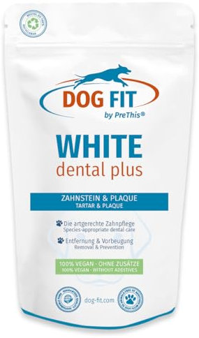 DOG FIT by PreThis® WHITE dental plus I Für die natürliche Zahnpflege von Hunden I Frei von Zusätzen & vegan
