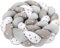 Totsy Baby Kuschelkissen Kinder Kissen Deko 150 cm- flauschig Dekokissen Kinderzimmer Kinderkissen Zierkissen geflochten Baumwolle Minky Grau Weiß Sterne