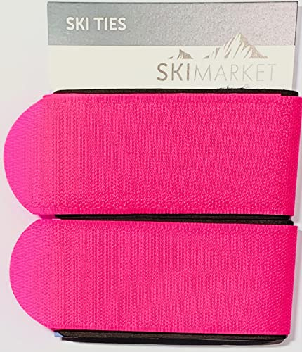 SkiMarket - Coppia di fascette da sci Jumbo, 7 fantastici colori (rosa)