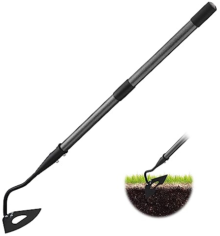 Lilyvane Hardened Hollow Hoe with Long Handle - 85 Inch -Heavy Duty Garden Hoes for Weeding Loosening Soil Digging Planting Ridging, Handy Hoe Garden Tool