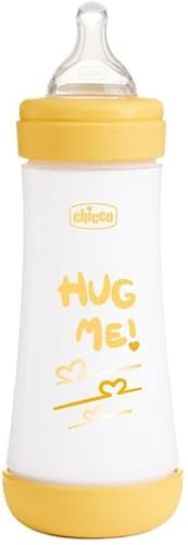 Chicco PERFECT 5 Biberon Anticolica da 300 ml, Biberon Flusso Veloce da 4 Mesi + con Tettarella in Morbido Silicone, Biberon simil seno materno, Biberon anticolica per allattamento misto, Light blue