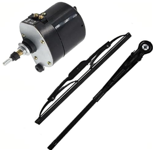 Scheibenwischermotor, 12V Wischermotor Universal Scheibenwischer Motor 105° Frontscheibe Wischerblatt Motor mit Klinge und Arm für Traktor Wischermotor 01287358 7731000001 0390506510