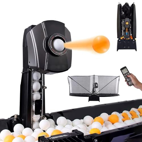 Tischtennis-Roboter, automatischer Tischtennis-Ballwerfer, automatischer Zyklusball-Modus, multidirektionale rotierende Ballfunktion, für Tischtennis-Übungen, spart Zeit und Energie