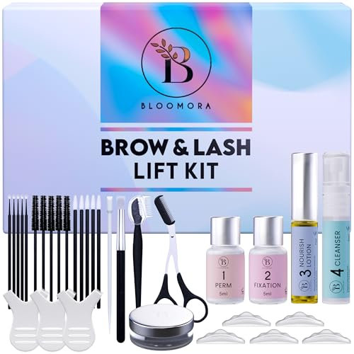 Lash Lift Kit & Eyebrow Lamination Kit, 2-in-1 Solution, At Home Brow Lamination Kit, Beginner/Professional, Eyelash Lift Kit, Lasts 6-8 Weeks, 15 Applications, DIY Brow + Lash Perm Kit