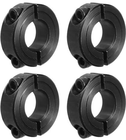 QUARKZMAN Vågring 12,7 cm hål dubbel delad spännring av kolstål med set-skruv svart 4-pack
