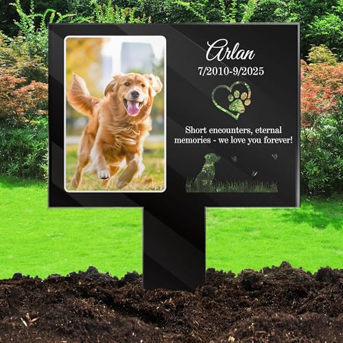 FCLYDER Targa Commemorativa Personalizzata per Animali Domestici, Targhetta Commemorativa da Giardino per Animali Domestici, Placca Commemorativa per Cani, Tombe, Decorazione Commemorativa