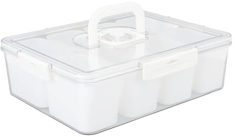 Nikou Bandeja dividida bandeja de bocadillos transparentes de contenedores de contenedor de bocadillos para la fiesta entretenida en casa viajar