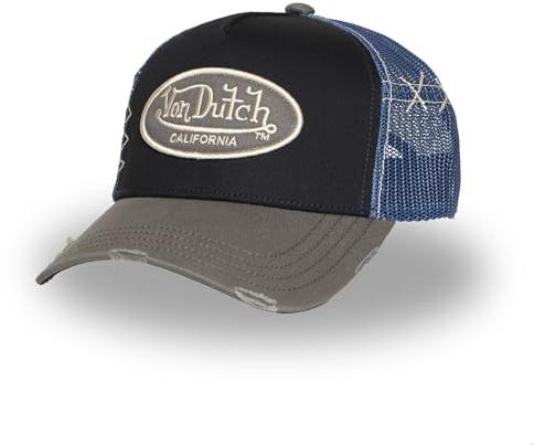 Von Dutch Cap Men's Black Blue Mesh Trucker | Cap Cotton Novelty Gift One Size