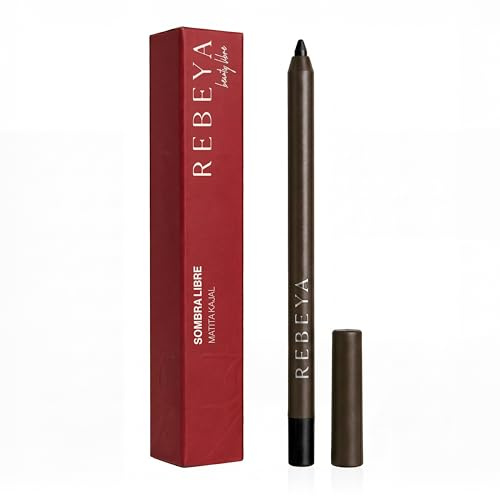REBEYA Matita Occhi Kajal Sombra Libre - Matita Occhi Nera Waterproof Kajal a Lunga Durata per Interno Occhi, Tratto Intenso Sfumabile Ultra Opaco, Formula Morbida Sensibile - Made in Italy