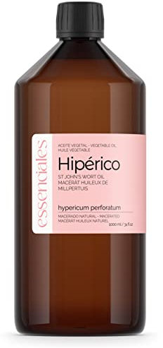 Essenciales - Millepertuis (macérât de millepertuis dans de l’huile d’olive), 100% NATURELLE, 1 litre | Macérât huileux d’hypericum perforatum