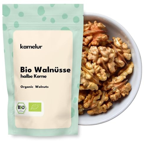 Kamelur 1kg ganze BIO Walnüsse ohne Schale, unbehandelte Walnusskerne aus Italien - Rohe und Naturbelassene Walnusshälften aus der Region Kampanien