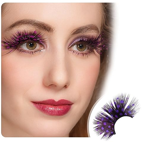 Dorisue Maleficent Faux cils violets Sleeping Beauty Cils colorés brillants longs et épais Extension de faux cils Evil Queen