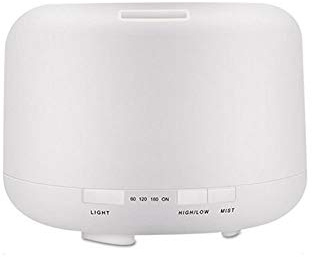 Diffusore di aromi, 500 ml, diffusore di oli essenziali, umidificatore ad ultrasuoni con nebbia fresca e 7 colori di luce, funzionamento silenzioso per casa, ufficio, cameretta dei bambini, spina UK