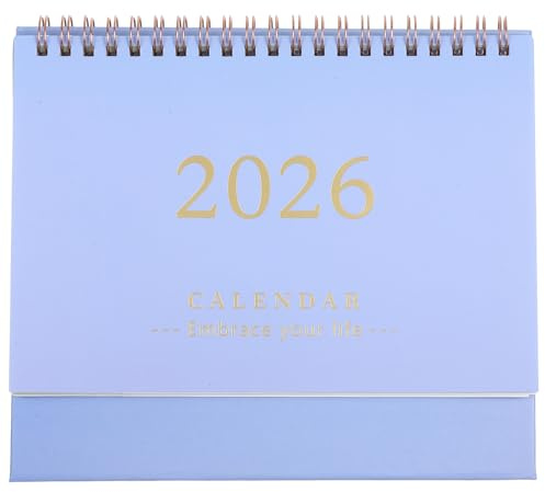 Desk Calendar 2025-2026: Standing Flip Desktop from July 2025 to December 2026, 18 Month Twin-wire Binding with To-do List - Ideal for Home Office Desk(Purple)