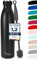 Milu Edelstahl Trinkflasche 350ml, 500ml, 750ml, 1L, 1.5L Thermosflasche, Isolierte Wasserflasche, Auslaufsichere Isolierflasche doppelwandig, Kohlensäure geeignet + Reinigungsbürste (Schwarz, 1.5L)