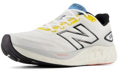 New Balance Fresh Foam 680 V8 Herren-Laufschuh, Weiß/Schwarz/Ginger Lemon, 47.5 EU