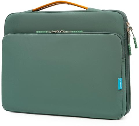 Veki 13-14 Zoll Laptop Hülle Tasche Wasserdicht, 360°Tasche Hülle Rundumschutz Laptop Aktentasche, Stoßfeste Notebook Case Hüllen Schutzhülle für MacBook, HP, Dell, Lenovo, Asus Notebook (Grün)