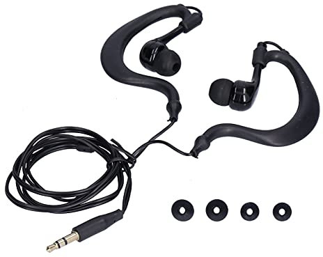 Auriculares para natación, Auriculares Resistentes al Agua de conducción ósea con Enchufe de 3,5 mm, diseño de Cable Corto, óptimos para Deportes y Actividades acuáticas, con (Negro)