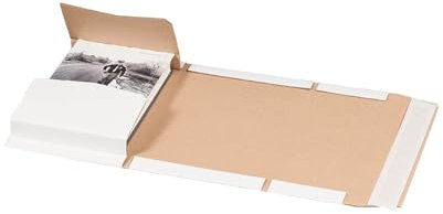packster 75x Buchverpackung Versandkarton weiß 268 x 160 x 72 mm Selbstklebestreifen Weiss