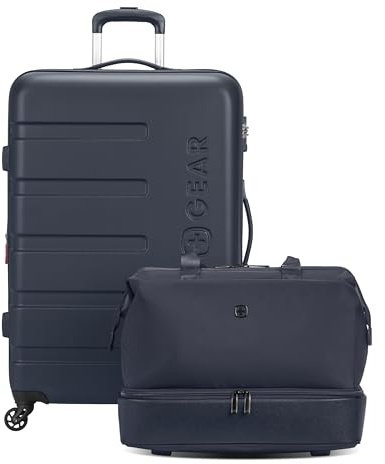 SwissGear 7366 Signature Hardside Expandable Luggage with Spinner Wheels, TSA Lock, Cup-Holder, Navy, 2-Piece Set (19/27)