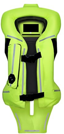 GDNKP Chaleco Airbag Moto Homologado,por La Noche Hipica Chaleco Reflectante 0.01Msexpansión,Cazadora Motocicletas Verano,Verde,XXL