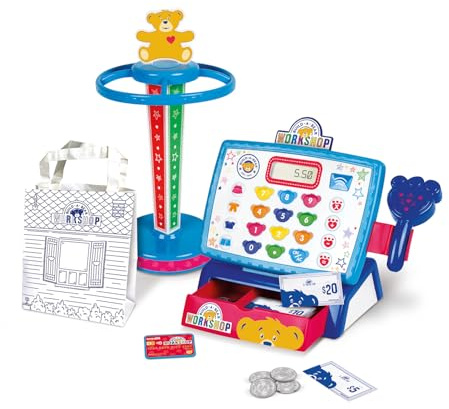 Casdon Build-A-Bear Workshop Toy Shop & Checkout Set | Officially Licensed Build-A-Bear Toy Play Set | Perfect for Roleplay for Children Aged 3+ | Includes Electronic Cash Register