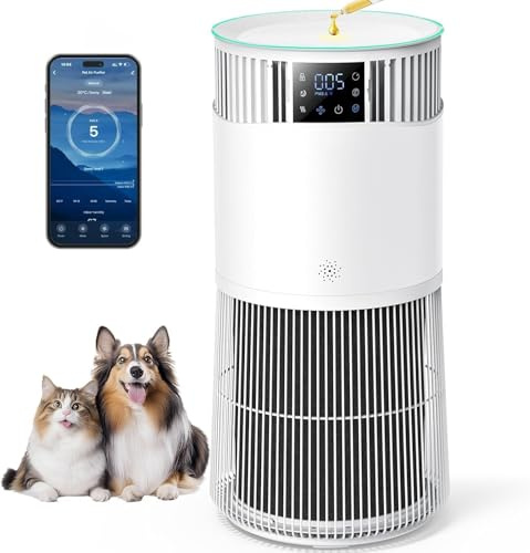 P2 Purificatore d'Aria Smart per Animali Domestici con Filtro HEPA, Depuratore con APP, Rimuove 99,98% di Allergeni Fumo Polvere Polline di Pet Odore, Vento Forte, Modalità di Sonno per CADR 463 m³/h