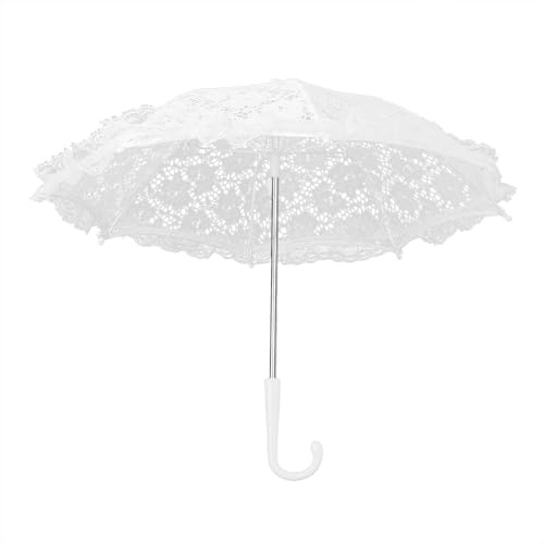 Generic Mini Spetsparaply Snygg Dansrekvisita för Teaterföreställningar för Barn, Bröllopsdekoration, 44,5x47,5 Cm (51239 vit)