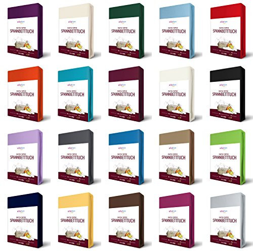 EllaTex FROTTEE Topper Spannbettlaken 180x200-200x200 cm, in Farbe: Türkis