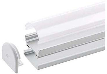 Abdeckung für Alu Montageschiene 15, Rund, Länge 100cm, Matt