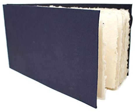 Artway Indigo - Baumwoll Rag Papier Skizzenbuch - Panorama Landschaft - 40 Seiten/20 Blätter aus 250gsm Mittlere Textur 100% Baumwoll Rag Papier - 100% Handgemachtes, Weiß