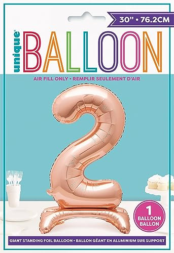 2 - Shaped Rose Gold Foil Balloon (76cm) - Stunning Free-Standing Party Decor - Perfect for Memorable Milestone Events - 1 Pc