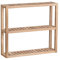 WENKO Wandregal Mod. Acina Badezimmerregal Akazienholz FSC zertifiziert vielseitig für Küche Bad Wohnzimmer Flur 3 Ebenen für Bücher Deko skandinavisches Design Naturholz Möbel 60 x 54 x 15 cm natur