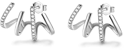 Orecchini con artiglio in argento sterling 925 Orecchini con polsino con artiglio per donna che assomigliano a piercing multipli a forma di argento dorato per ragazze adolescenti