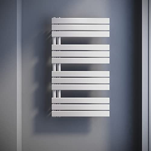 SONNI Sèche-serviettes plat 1038 x 600 mm Blanc Chauffe-serviettes Raccord latéral Panneau Radiateur pour serviettes 1044 W