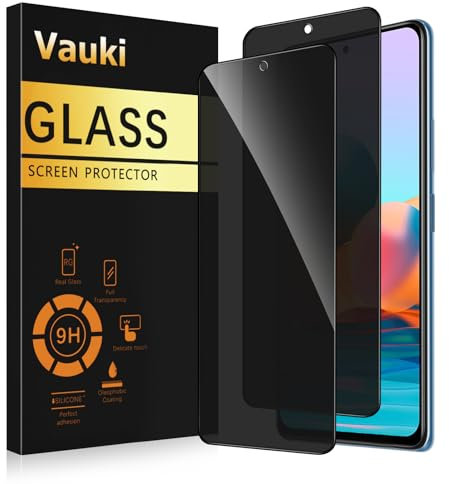 Vauki Protector Pantalla Privacidad para Xiaomi Redmi Note 9 Pro/9 Pro Max/9S 4G 2 Piezas,Cristal Templado Anti Espía,Vidrio Película,9H Dureza,Anti-Arañazo,Sin Burbujas,Privacy Screen Protector,6.67