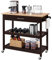 Yaheetech Kitchen Trolley Cart on Wheels, Rolling Kitchen Island with Drawer and Side Handle, 3-Tier Utility Serving Cart for Bar/Dinning Room/Living Room, Espresso