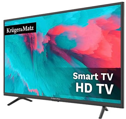 Krüger&Matz KM0232-S6 - Televisor LED LCD de 81,82 cm (32 Pulgadas) (HD Smart DVB-T2 / S2 H.265 60 Hz, USB Media), año del Modelo 2023 [Clase de eficiencia energética E], Negro